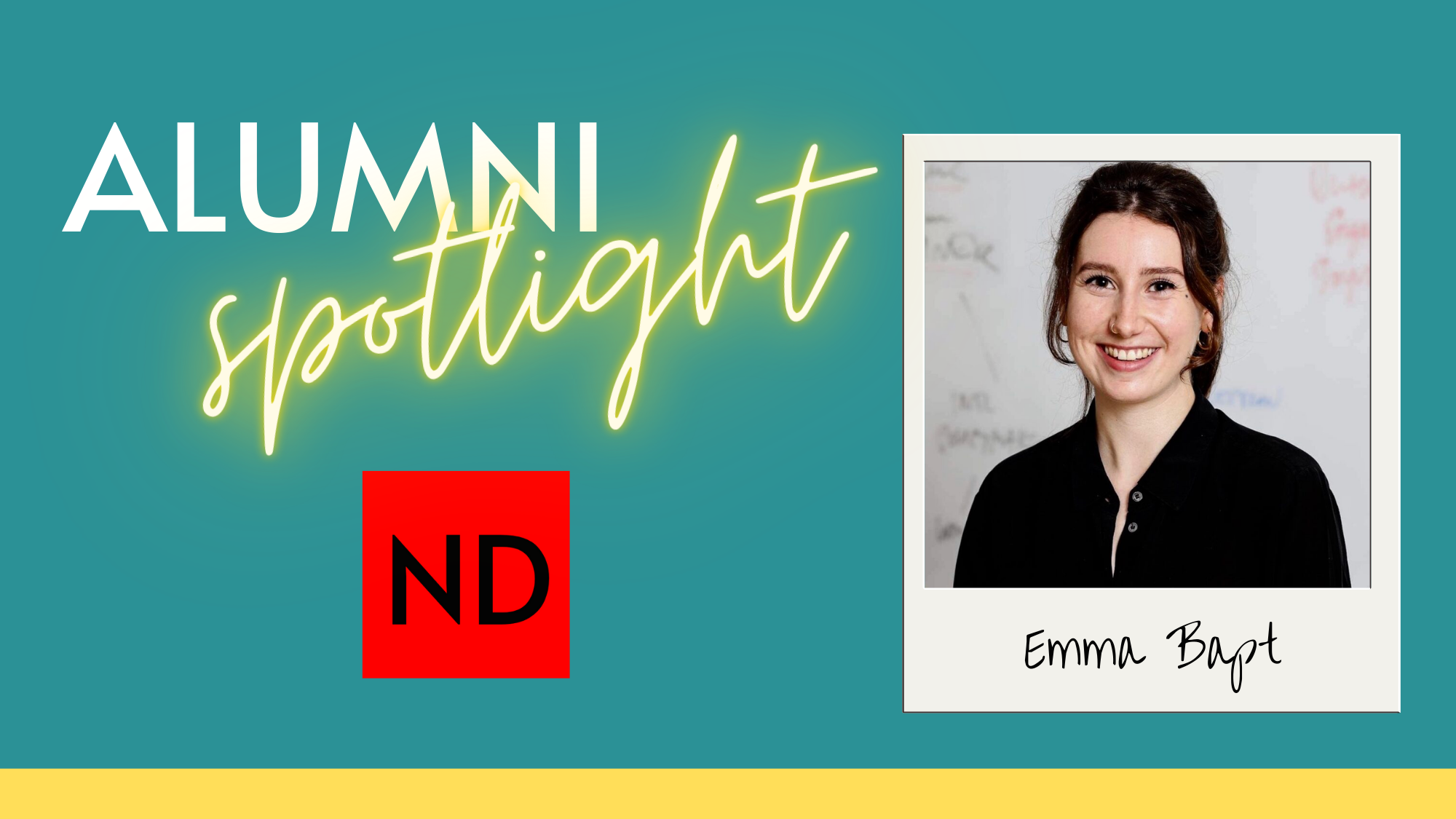 Alum Spotlight IG YouTube Thumbnail 16 × 9 in Alum Spotlight IG YouTube Thumbnail 16 × 9 in