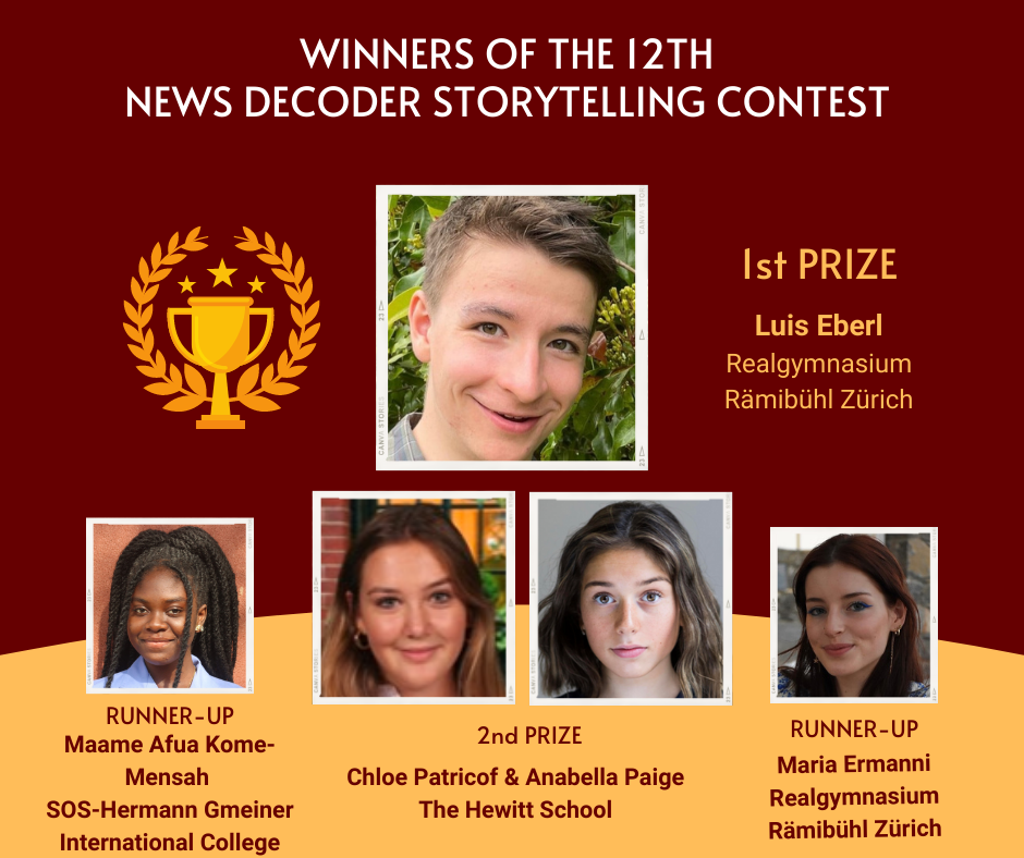 12th storytelling competition Winners in the 12th News Decoder storytelling competition.